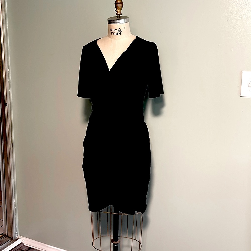 Little black dress cross front with knot